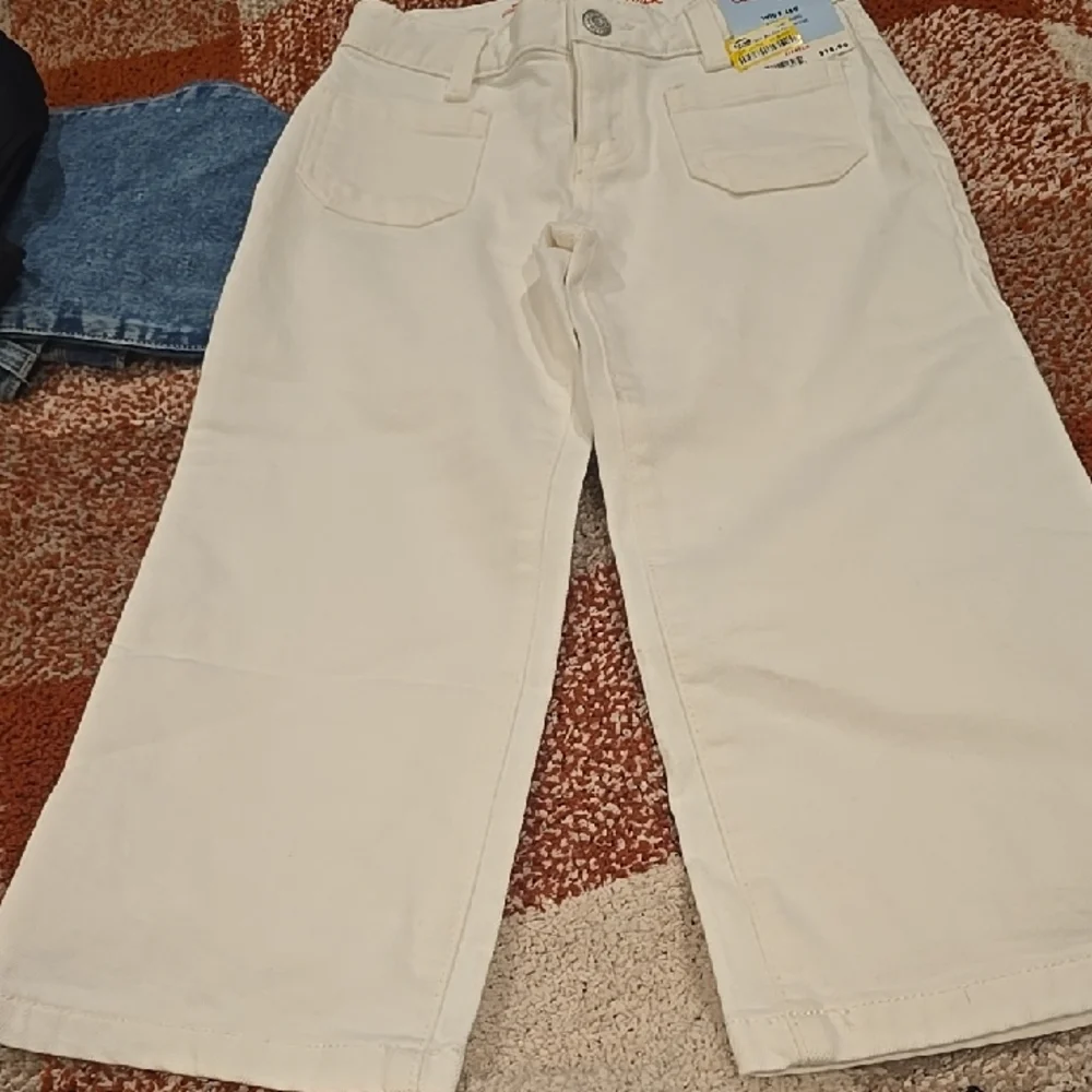 ❤️10/$13 New Cat & Jack White Wide-Leg Pants Jeans